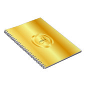Faux Gold Elegant Moderne Sjabloon Trendy Monogram Notitieboek (Rechterzijde)