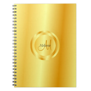Faux Gold Elegant Moderne Sjabloon Trendy Monogram Notitieboek