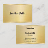 Faux Gold Elegant  Sjabloon Klassieke tekst Visitekaartje (Voorkant / Achterkant)