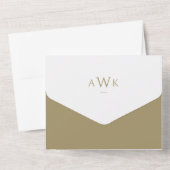 Faux Gold Elegante Kalligrafie Trouwscheur Van All All In One Uitnodiging (Achterkant)