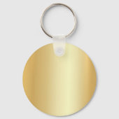 Faux Gold Elegante Naam Monogram Initiaal Sjabloon Sleutelhanger (Achterkant)