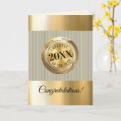 Faux Gold embleem werknemer van de jaarkaart Kaart (Gele Bloem)