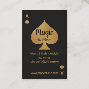 Faux Gold en Black Spade Ace Poker Magicien Visitekaartje