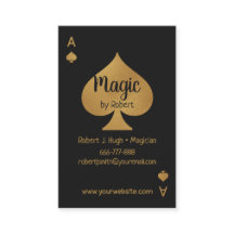 Faux Gold en Black Spade Ace Poker Magicien