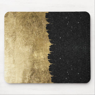 Faux Gold en Black Sterrennacht, penseelstreken Muismat