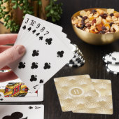 Faux Gold en White Art-Deco Geometric Pattern Pokerkaarten (Insitu)