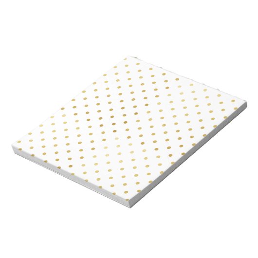 Faux Gold en White Polka Dots Notitieblok (Gedraaid)
