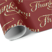 Faux Gold en witte glitter bedankt tekst Cadeaupapier (Rol Hoek)