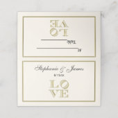 Faux Gold Escort Place Cards Ivory BG (Buitenkant ongevouwen)