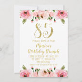 Faux Gold et Rose Invitation de fête de 85e annive (Devant)