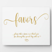 Faux Gold Favors Wedding sign Tabletop Plaque (Devant)