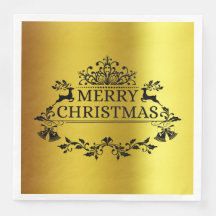 Faux Gold Festive Merry-kerstpapier Napkin