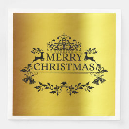 Faux Gold Festive Merry-kerstpapier Napkin Servet
