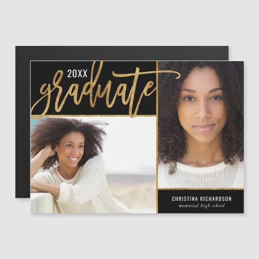 Faux Gold Foil 2 Aankondiging van het Afstuderen F (Voorkant / Achterkant)