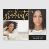 Faux Gold Foil 2 Faire-part de graduation photo (Devant)