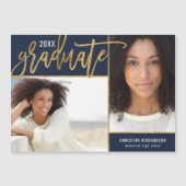 Faux Gold Foil 2 Faire-part de graduation photo (Devant)