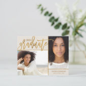 Faux Gold Foil 2 Faire-part de graduation photo Po (Debout devant)