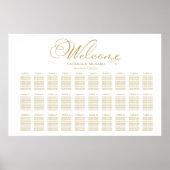 Faux Gold Foil 30 Tables Mariage Tableau de sièges (Devant)
