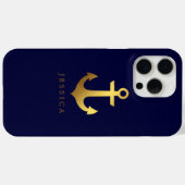 Faux Gold Foil Anchor Personalized Case-Mate iPhone Case (Achterkant (horizontaal))