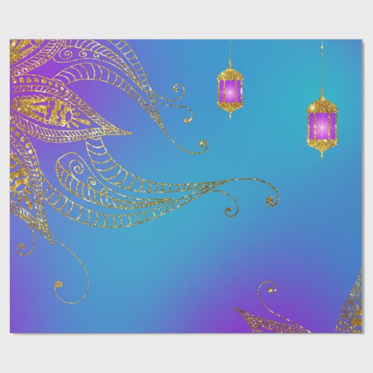 Faux Gold Foil Arabian Bollywood Cadeaupapier (Vlak)