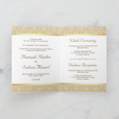 Faux Gold Foil Beige Damask Muslim Weduwschap (Binnen)