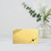 Faux Gold Foil Black Jet Aviation Carte de visite (Debout devant)