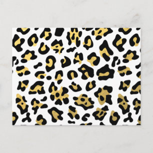 Faux Gold Foil Black leopard Print Patroon Briefkaart