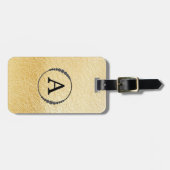 *~* Faux Gold Foil + Black Monogram Diamond Bling Bagagelabel (Voorkant horizontaal)