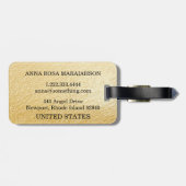 *~* Faux Gold Foil + Black Monogram Diamond Bling Bagagelabel (Achterkant horizontaal)