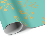Faux Gold Foil Blauwgroen Blue Cadeaupapier (Rol Hoek)