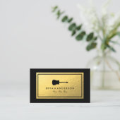 Faux Gold Foil - Carte de visite guitare (Debout devant)