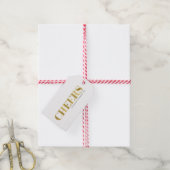 Faux Gold Foil Cheers Nieuwjaarscadeaubon Label Cadeaulabel (Met Touw)