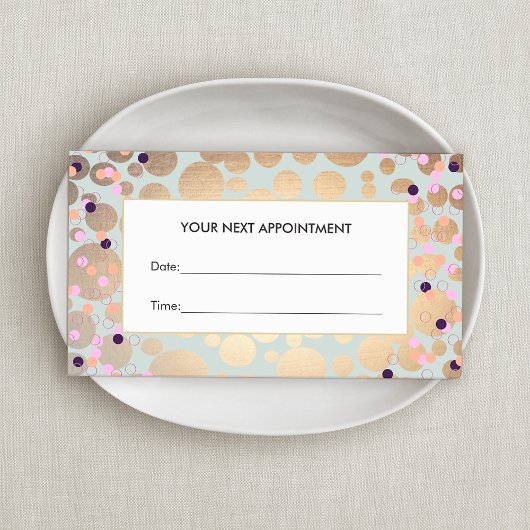 Faux Gold Foil Circles Confetti Carte de rendez-vo