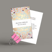 Faux Gold Foil Circles en Confetti Pattern Visitekaartje