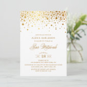 Faux Gold Foil Confetti Bar Mitzvah Invitation (Debout devant)