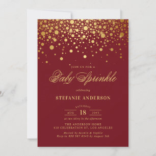 Faux Gold Foil Confetti Bourgondië Baby Sprinkle Kaart