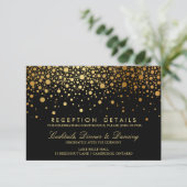Faux Gold Foil Confetti Carte de réception de mari (Debout devant)