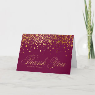 Faux Gold Foil Confetti Carte de remerciements