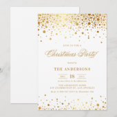 Faux Gold Foil Confetti Christmas Party Invitation (Devant / Derrière)
