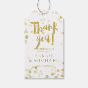 Faux Gold Foil Confetti Dank u Cadeaulabel