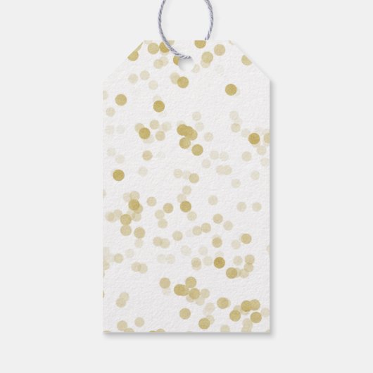 Faux Gold Foil Confetti Dank u Cadeaulabel (Achterkant)