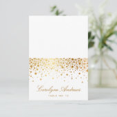 Faux Gold Foil Confetti Dots Élégante Carte Place  (Debout devant)