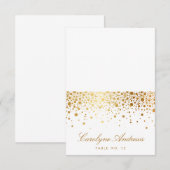 Faux Gold Foil Confetti Dots Élégante Carte Place  (Devant / Derrière)