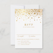Faux Gold Foil Confetti Dots Mariage Carte RSVP (Devant)