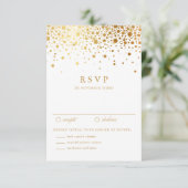 Faux Gold Foil Confetti Dots Mariage Carte RSVP (Debout devant)
