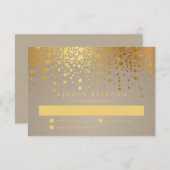 Faux Gold Foil Confetti Dots Mariage Carte RSVP II (Devant / Derrière)