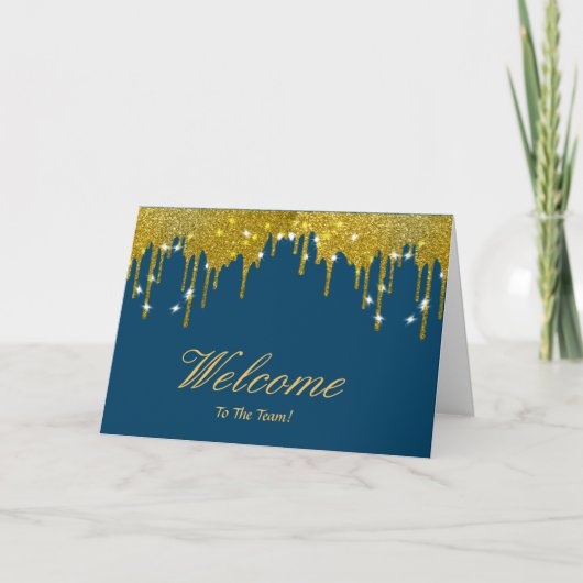 Faux Gold Foil Confetti Elegant Sparkles Welkom Kaart (Voorkant)
