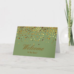 Faux Gold Foil Confetti Elegant Sparkles Welkom Kaart
