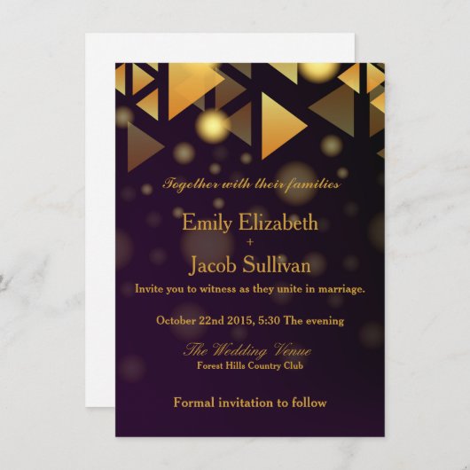 Faux Gold Foil Confetti Elegant Wedding Save The Date (Voorkant / Achterkant)