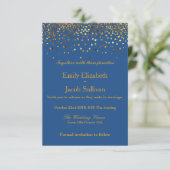Faux Gold Foil Confetti Elegant Wedding Save The Date (Staand voorkant)